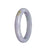 A lavender traditional jade bangle with a semi-round shape, measuring 58mm.