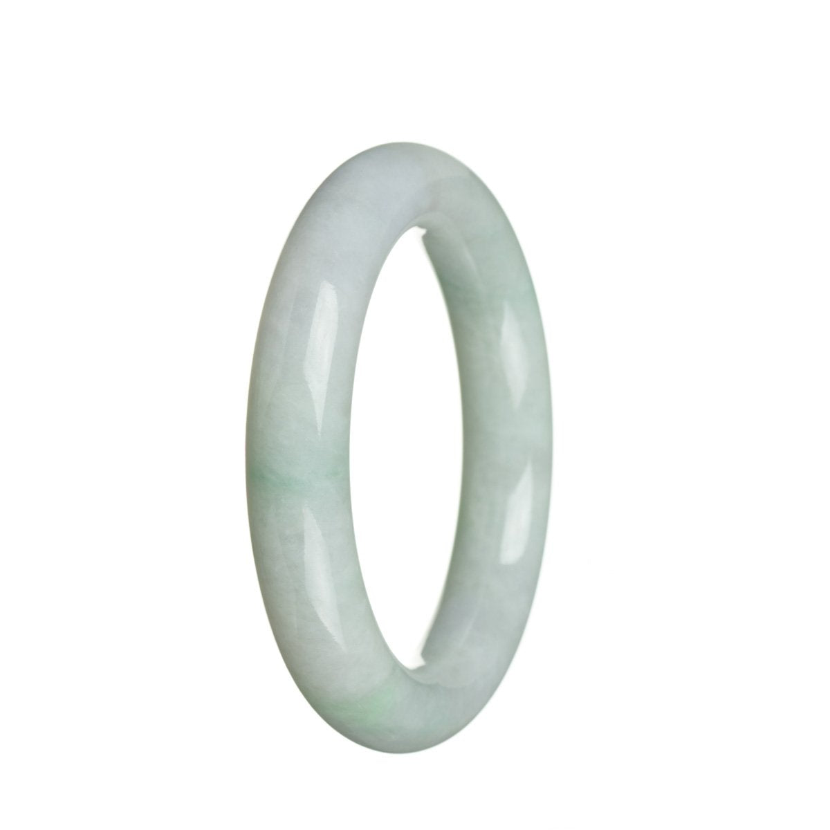 A round bangle made of high-quality green Burma jade, measuring 56mm in diameter.