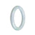 A round lavender-colored jade bangle bracelet, measuring 52mm in diameter. The bracelet is made from authentic Type A candy lavender jadeite jade and is being sold by MAYS.