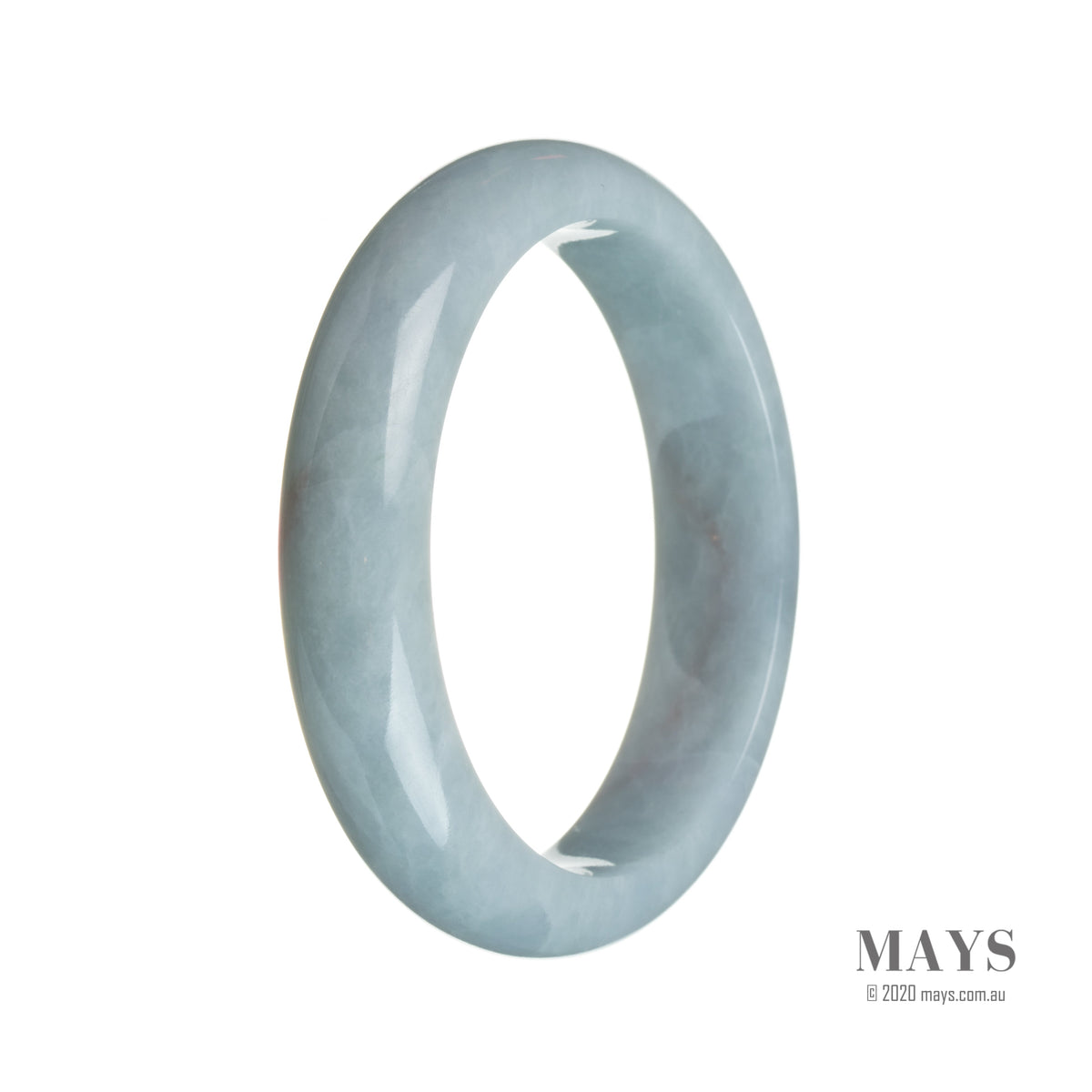 A beautiful bluish lavender jadeite bangle bracelet in a half moon shape, crafted from genuine grade A jadeite. Perfect for adding a touch of elegance to any outfit.