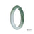 A lavender and green jade bangle in a half-moon shape, made with genuine Grade A materials.
