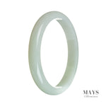 A pale green Burma Jade bracelet with a semi-round shape, measuring 78mm.