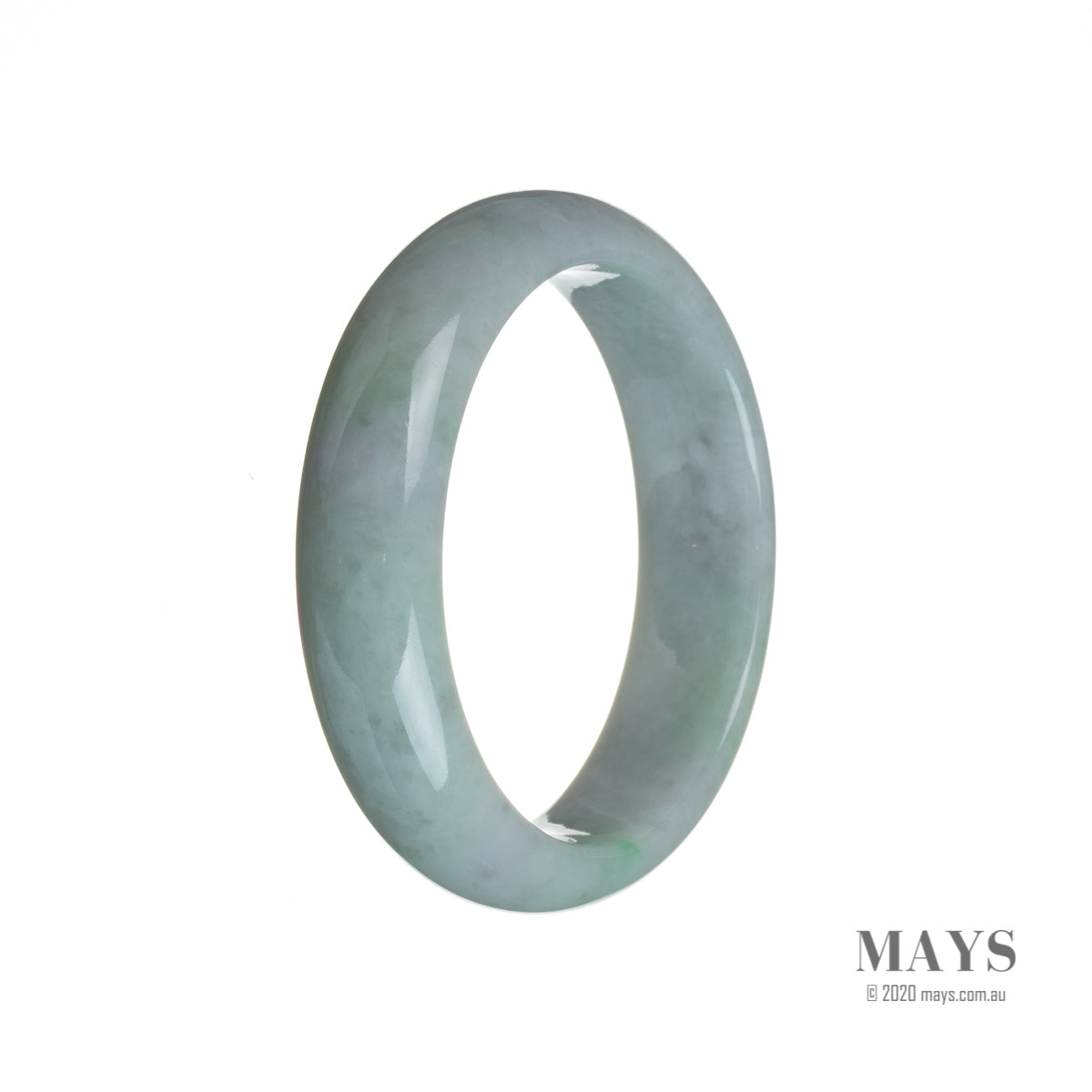 Genuine Type A Lavender Jadeite Jade Bangle - 56mm Semi Round