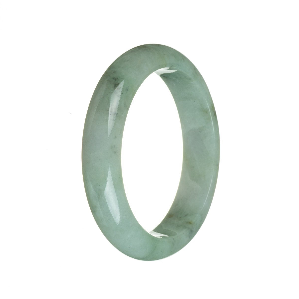 Genuine Natural Light green Burma Jade Bracelet - 60mm Semi Round
