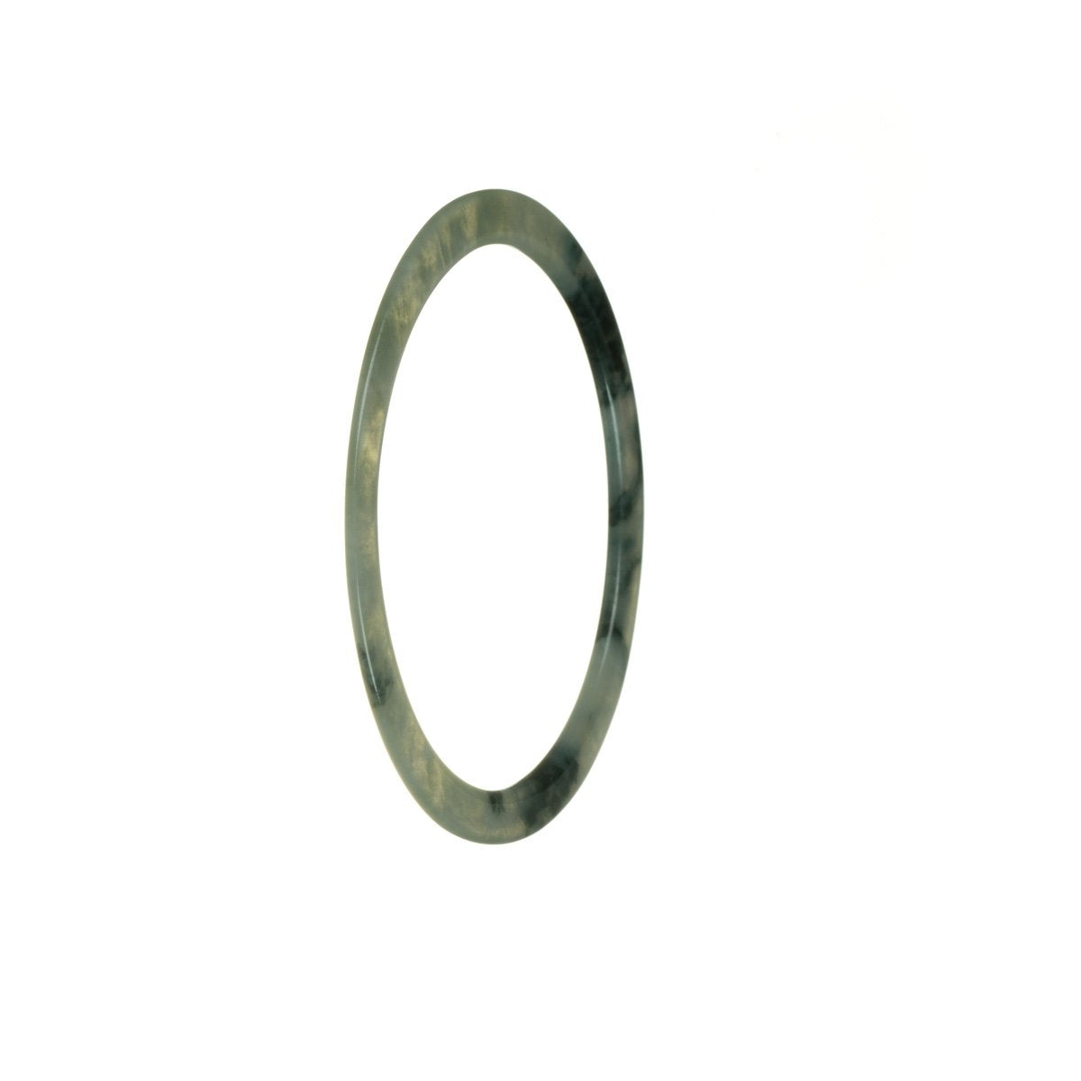 Genuine Natural Spinach Traditional Jade Bangle Bracelet - 58mm Thin