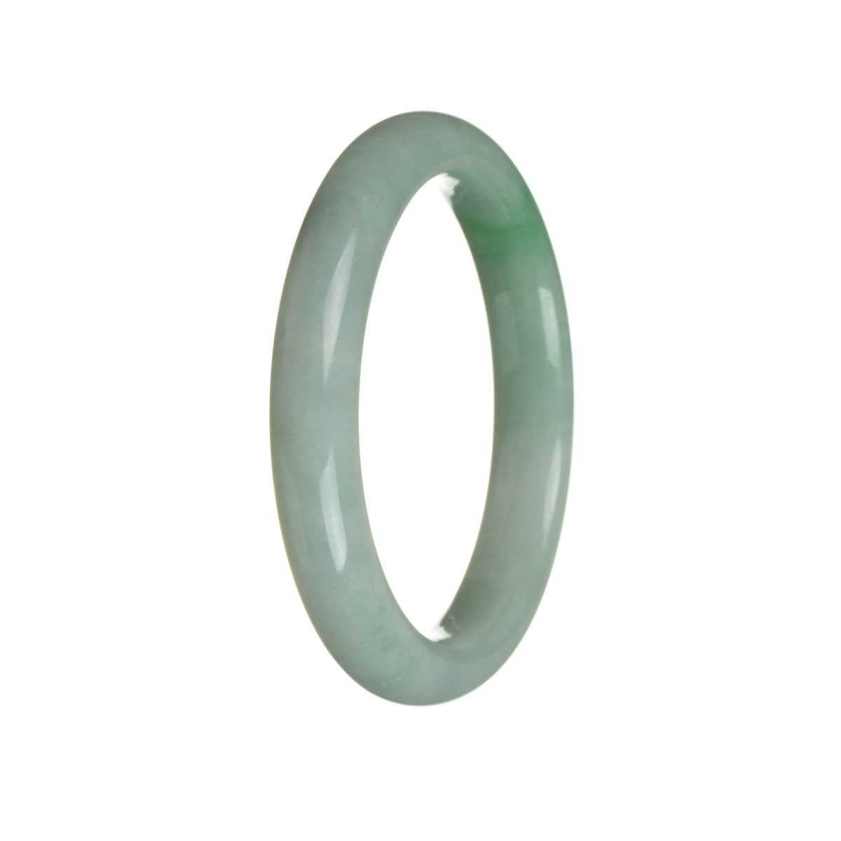 Genuine Grade A Green Jadeite Bangle - 62mm Half Moon