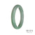 A green and white jadeite bangle with a half-moon shape, made from genuine Grade A jade.