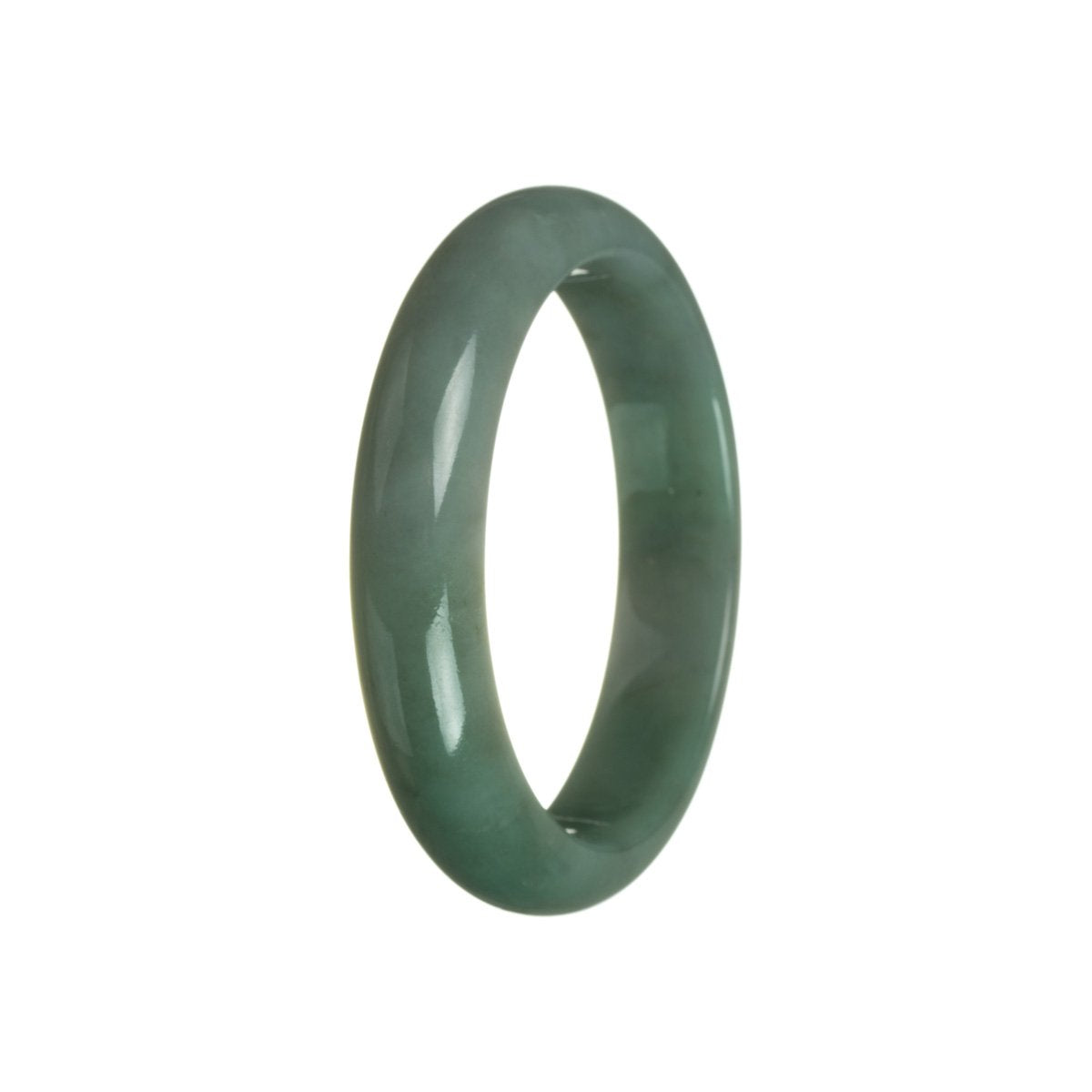 Genuine Natural Green Jadeite Bangle - 59mm Half Moon