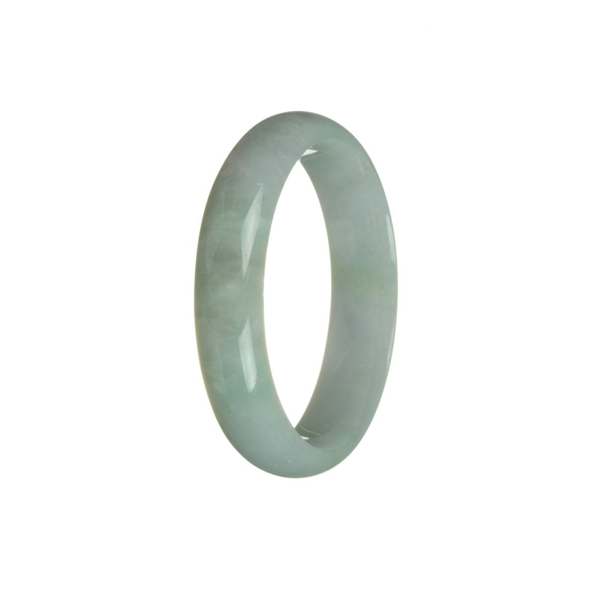 Certified Grade A Green with Pale Lavender Jadeite Jade Bangle - 56mm Half Moon