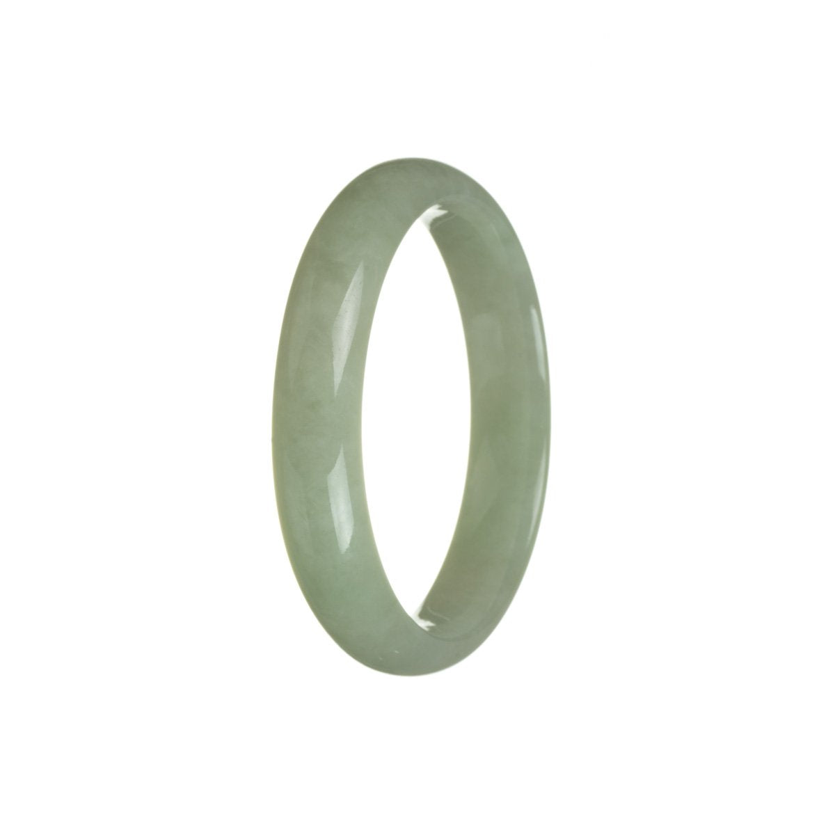 Genuine Grade A Green Burmese Jade Bracelet - 57mm Half Moon