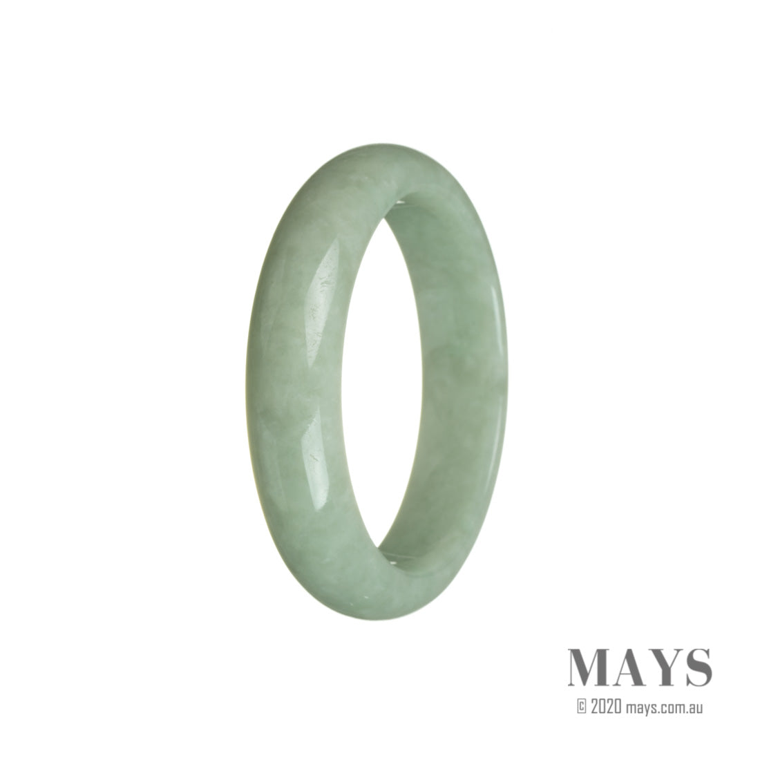 Real Natural Green Burma Jade Bracelet - 55mm Half Moon