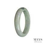 Authentic Untreated Green with Lavender Burma Jade Bangle Bracelet - 58mm Half Moon