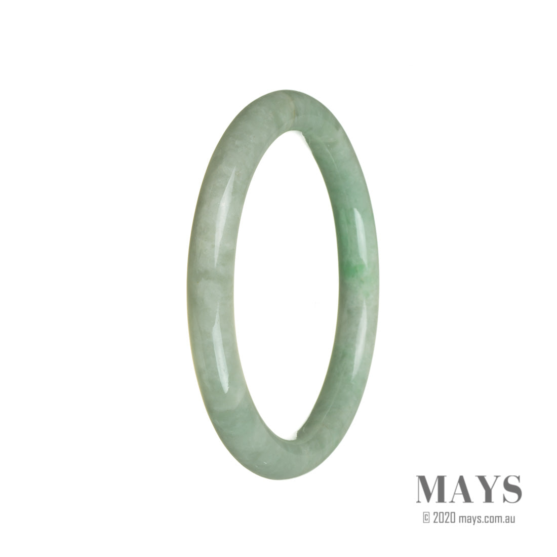 Genuine Grade A Green Burma Jade Bangle - 62mm Round