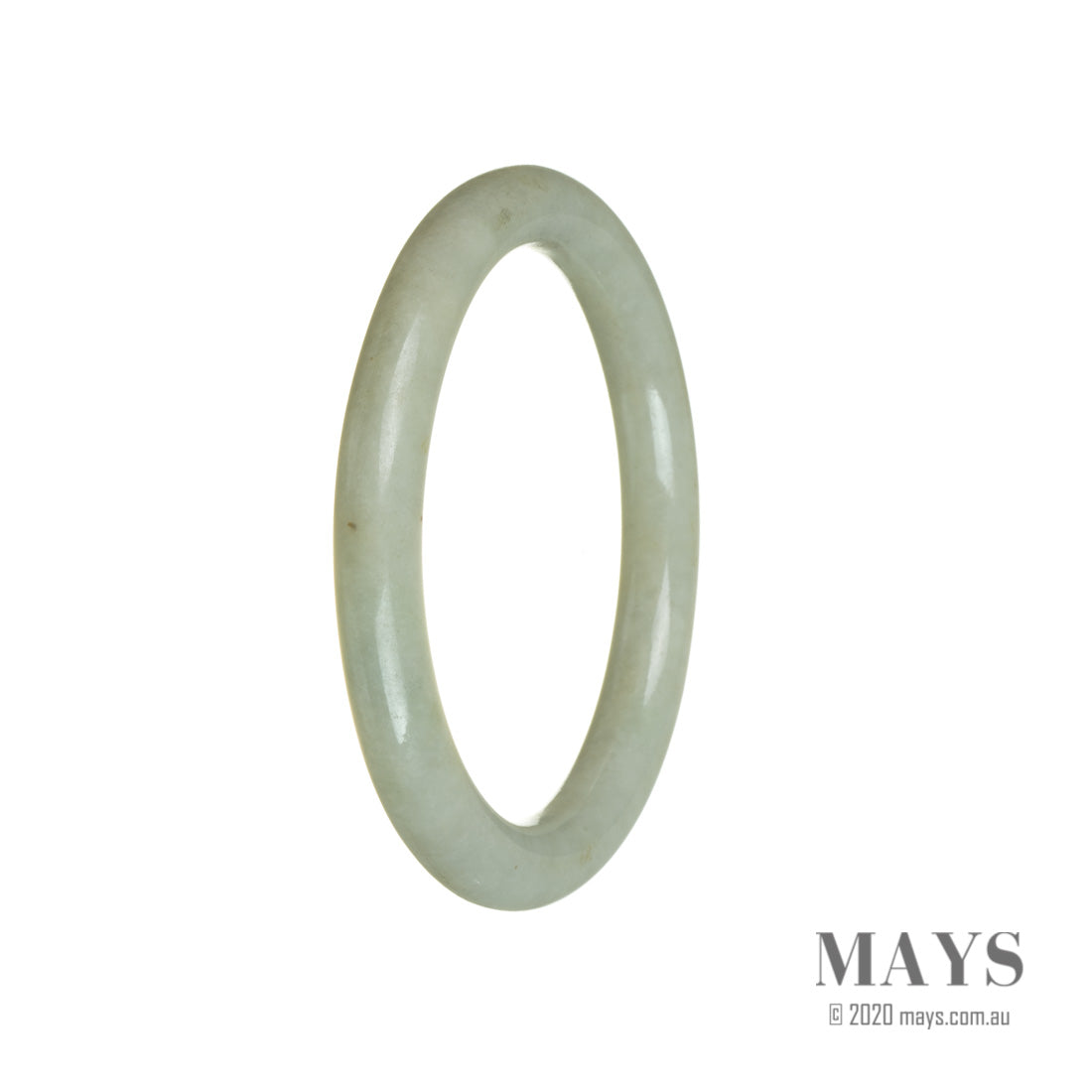 Genuine Grade A Light Green Burmese Jade Bangle - 60mm Oval