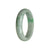 A light gray bangle bracelet made with real grade A green jade, featuring a 58mm half moon design.