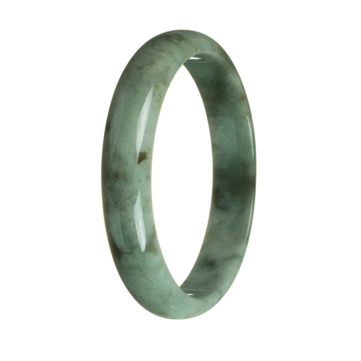 Certified Untreated Green Jade Bracelet - 76mm Half Moon