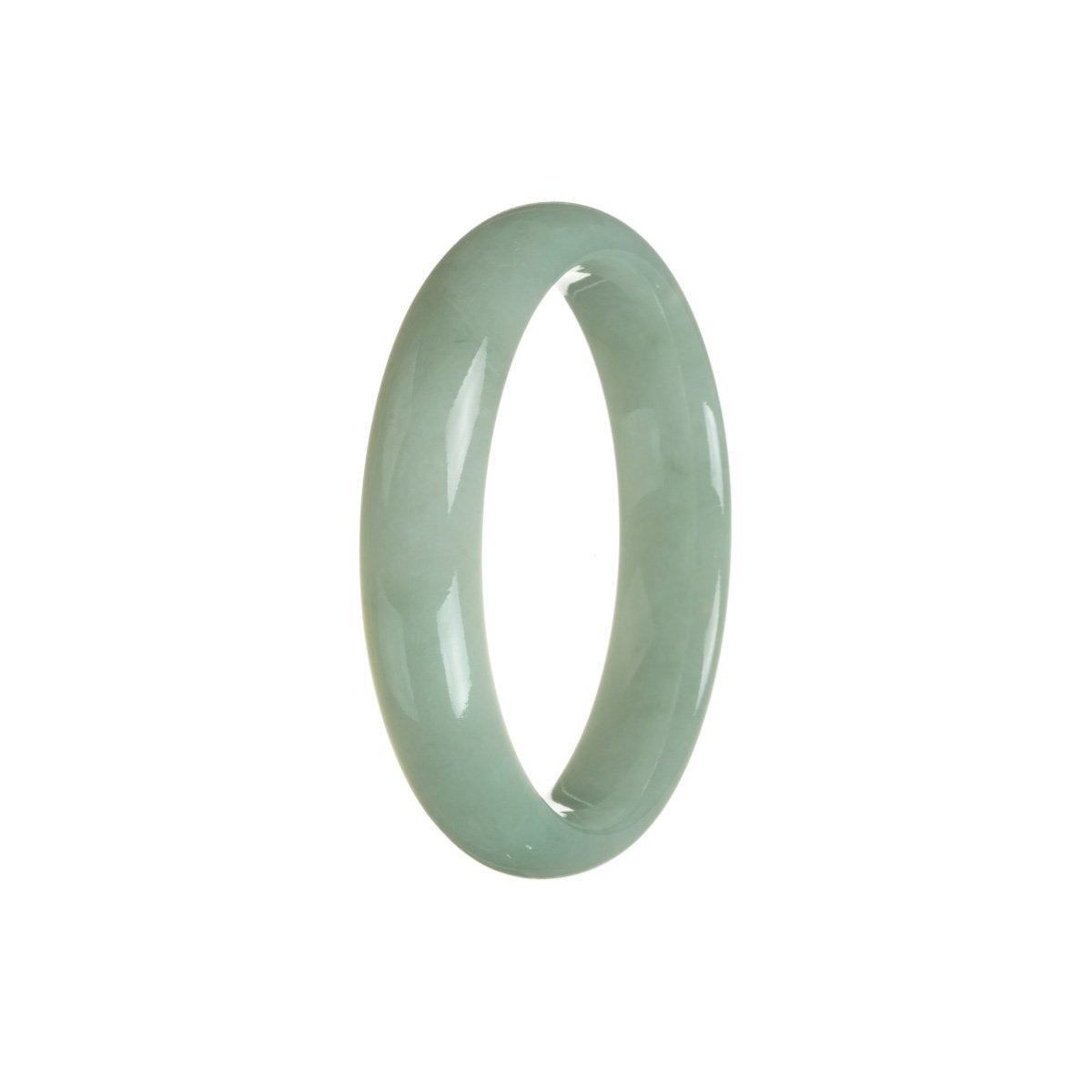 Real Grade A Green Jadeite Bangle Bracelet - 56mm Half Moon