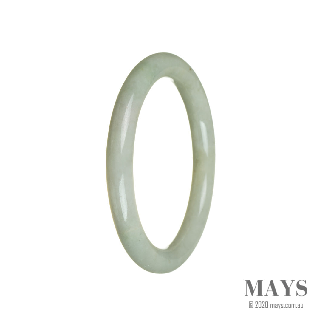 Certified Grade A Pale Green Traditional Jade Bangle Bracelet - 58mm Oval