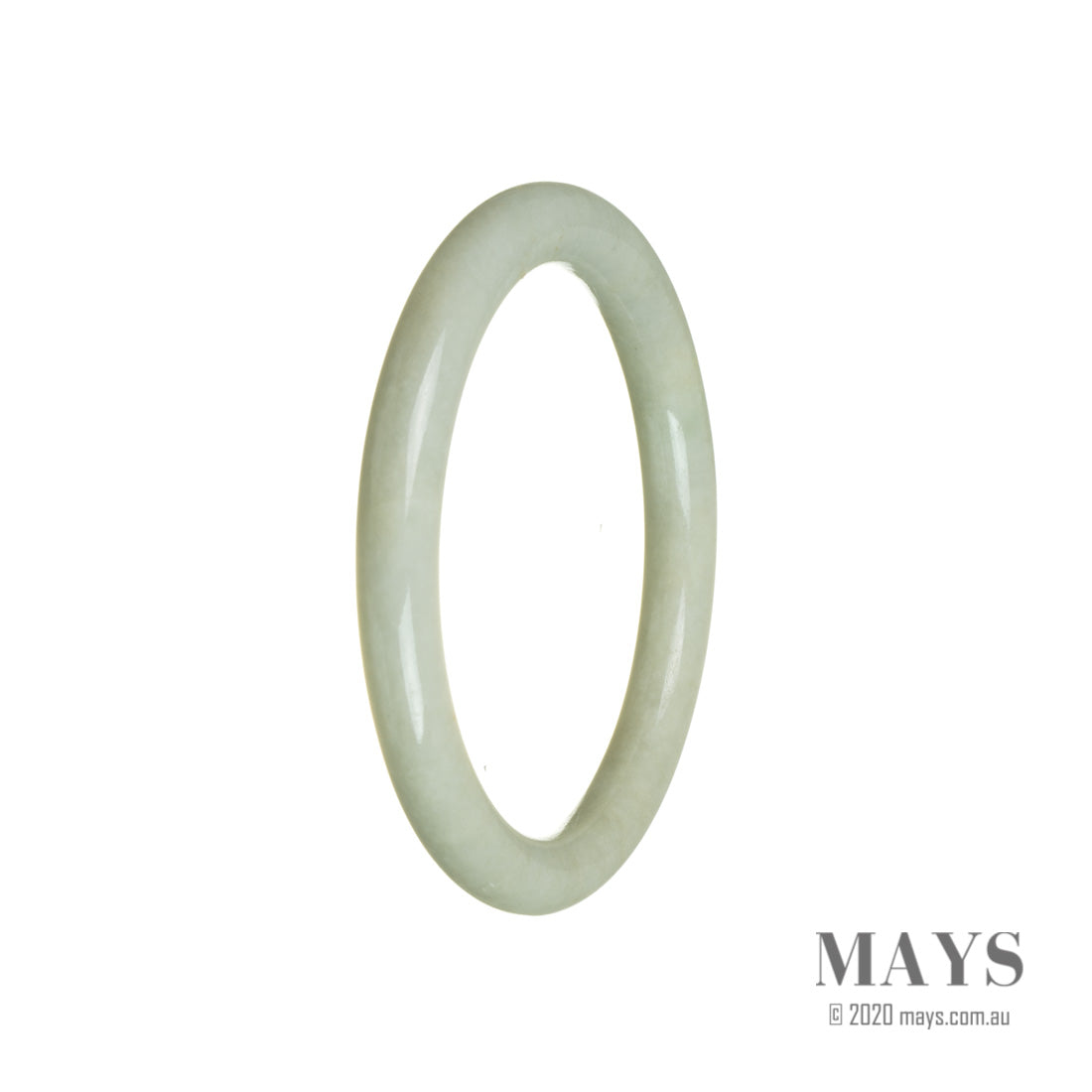 A beautiful pale green jade bangle bracelet with an oval shape. Perfect for adding a touch of elegance to any outfit.