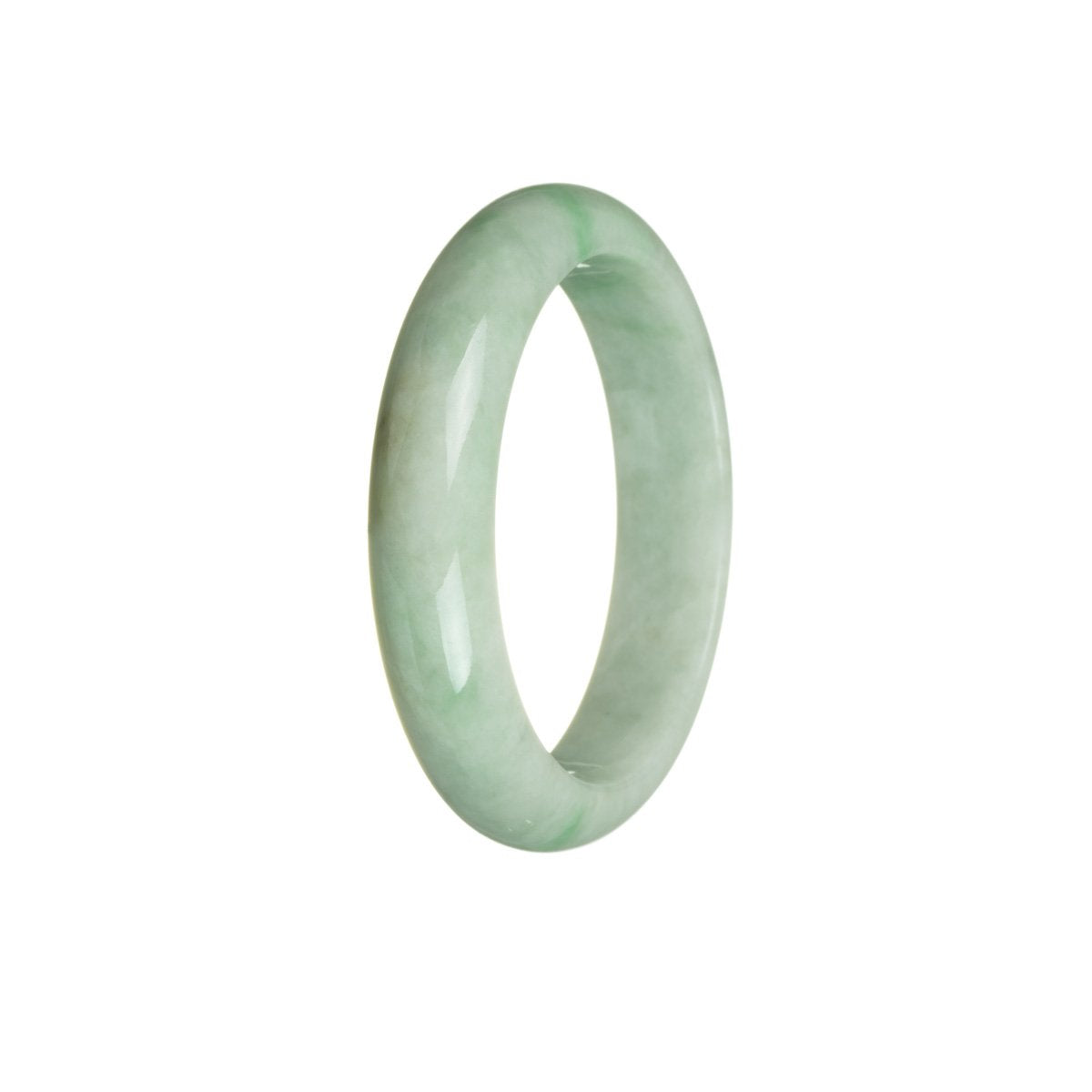 Genuine Untreated Green Jadeite Bangle Bracelet - 53mm Half Moon