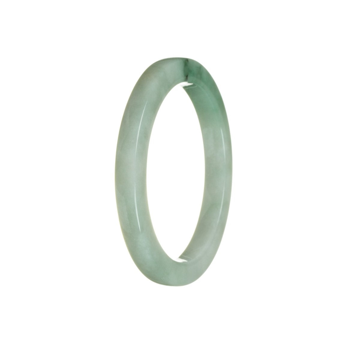 Authentic Grade A Pale Green Jadeite Bangle Bracelet - 56mm Thin