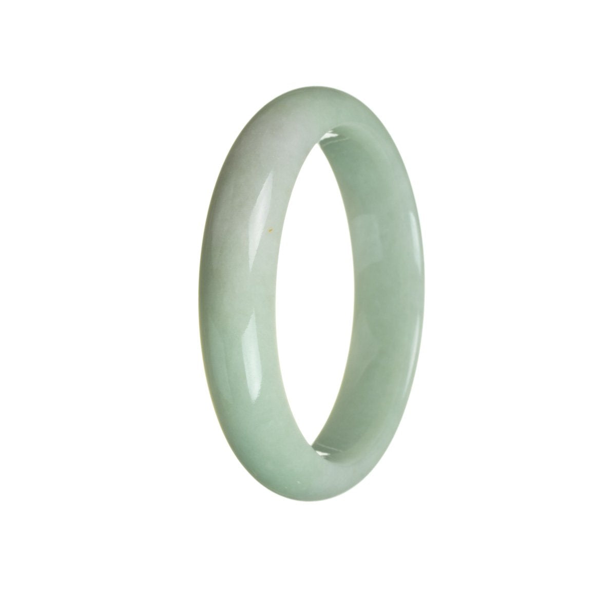 Certified Natural Green Jade Bangle Bracelet - 59mm Half Moon