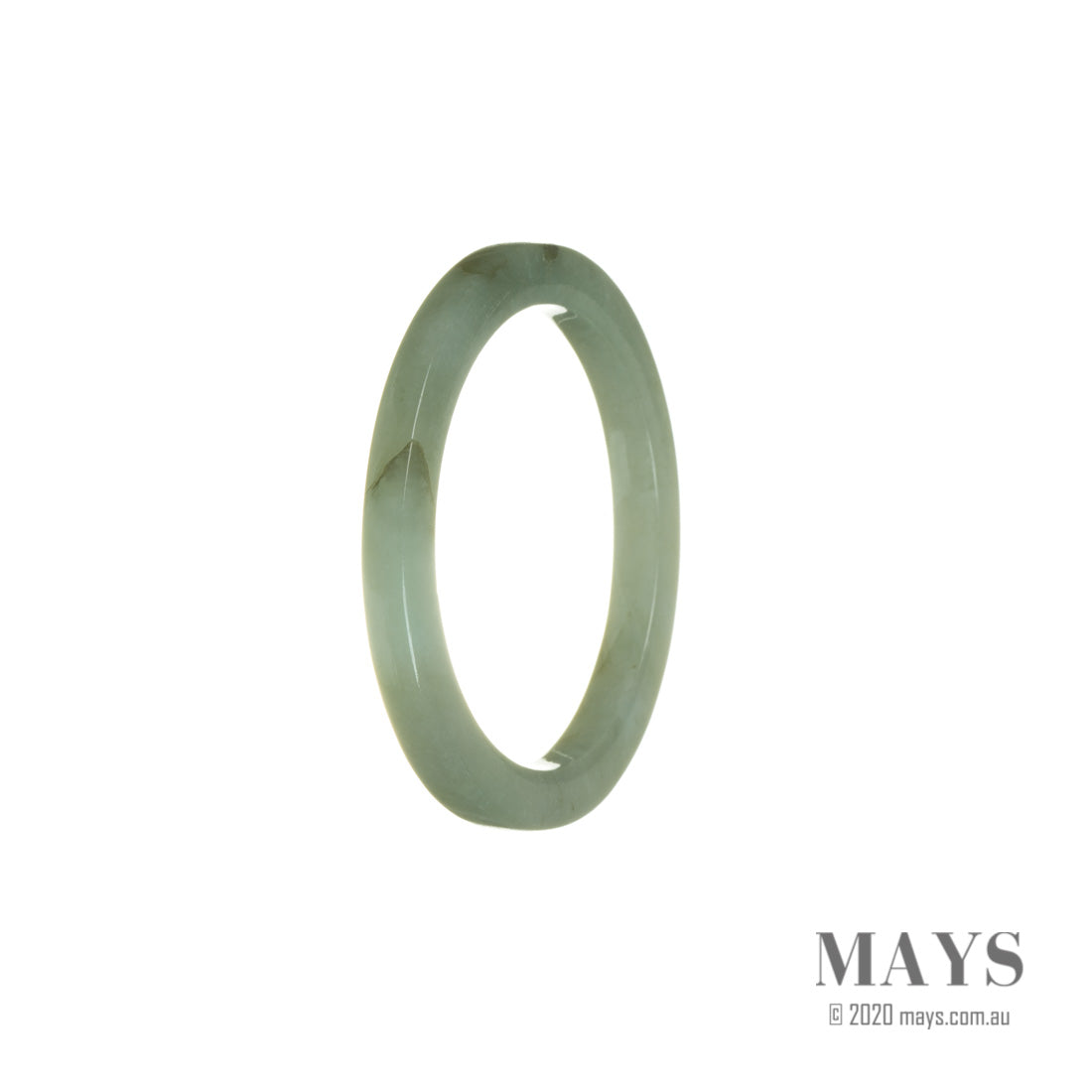 Authentic Untreated Green Burmese Jade Bangle - 53mm Oval
