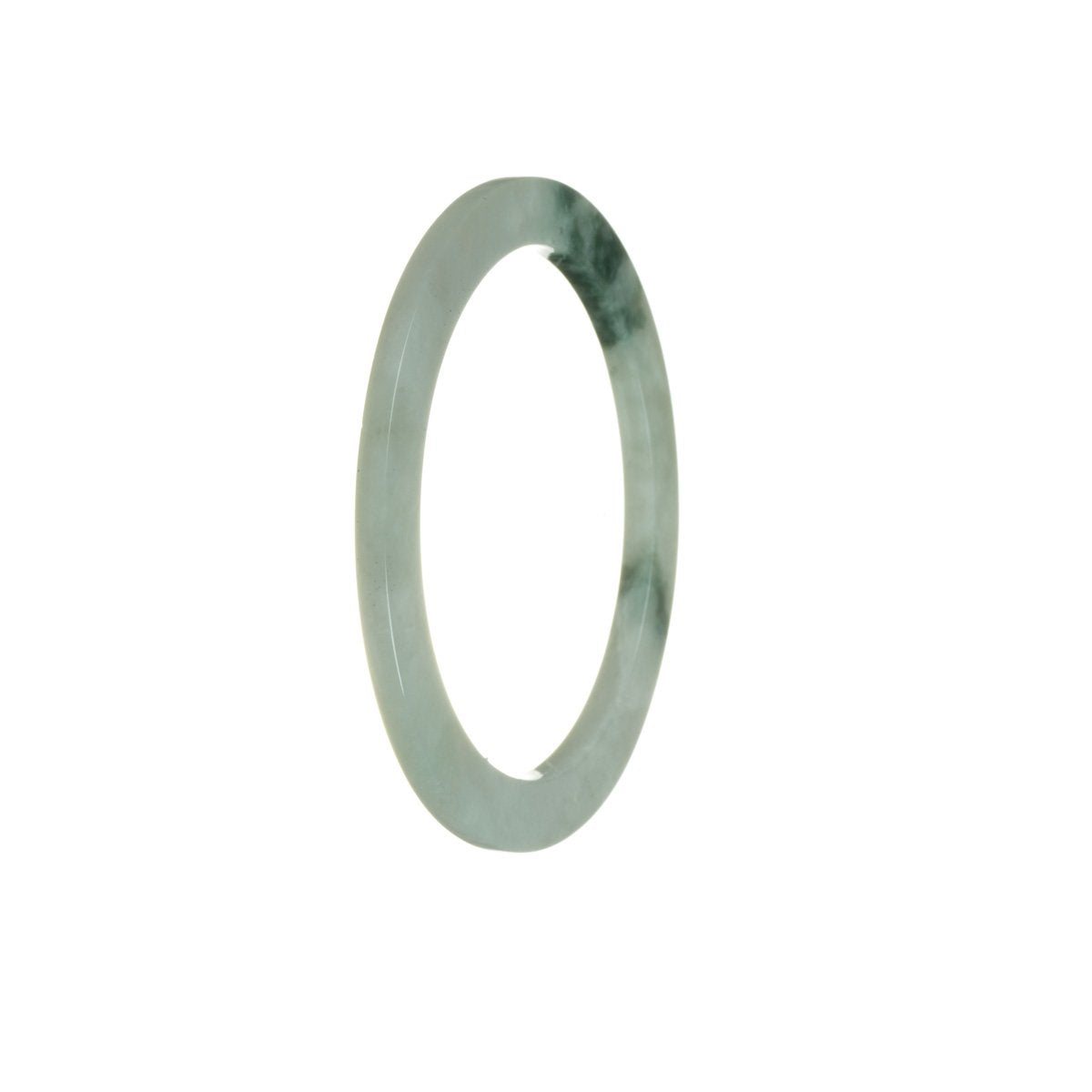 An elegant and delicate Type A Flower Burmese Jade Bangle, measuring 55mm in size. Crafted with authenticity and precision by MAYS™.