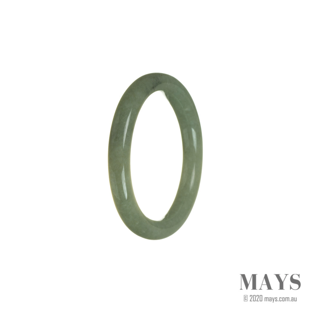 Authentic Type A Green Burmese Jade Bangle Bracelet - 52mm Oval