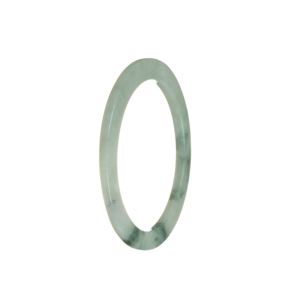A thin, 55mm certified untreated Flower Jade bangle bracelet by MAYS.