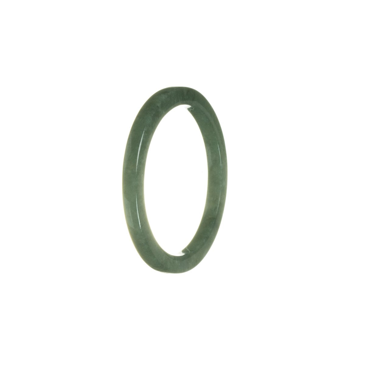 A beautiful green jadeite bangle bracelet with an oval shape, measuring 54mm in size.