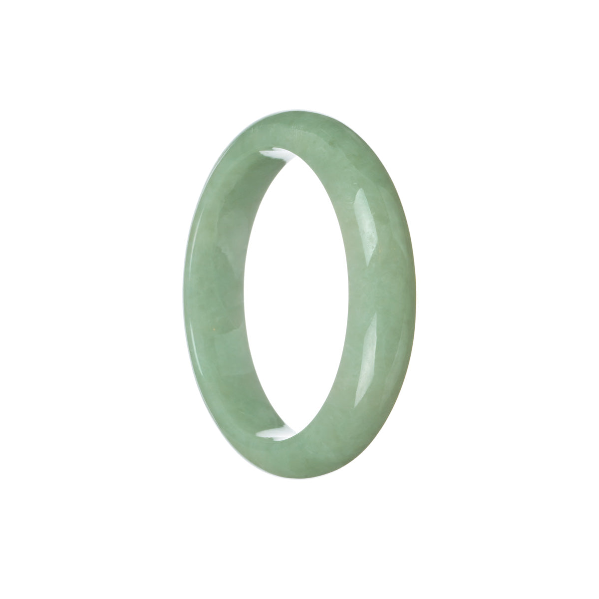Genuine Grade A Light green Burmese Jade Bracelet - 55mm Half Moon