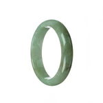 Genuine Untreated Green Burmese Jade Bangle - 57mm Half Moon