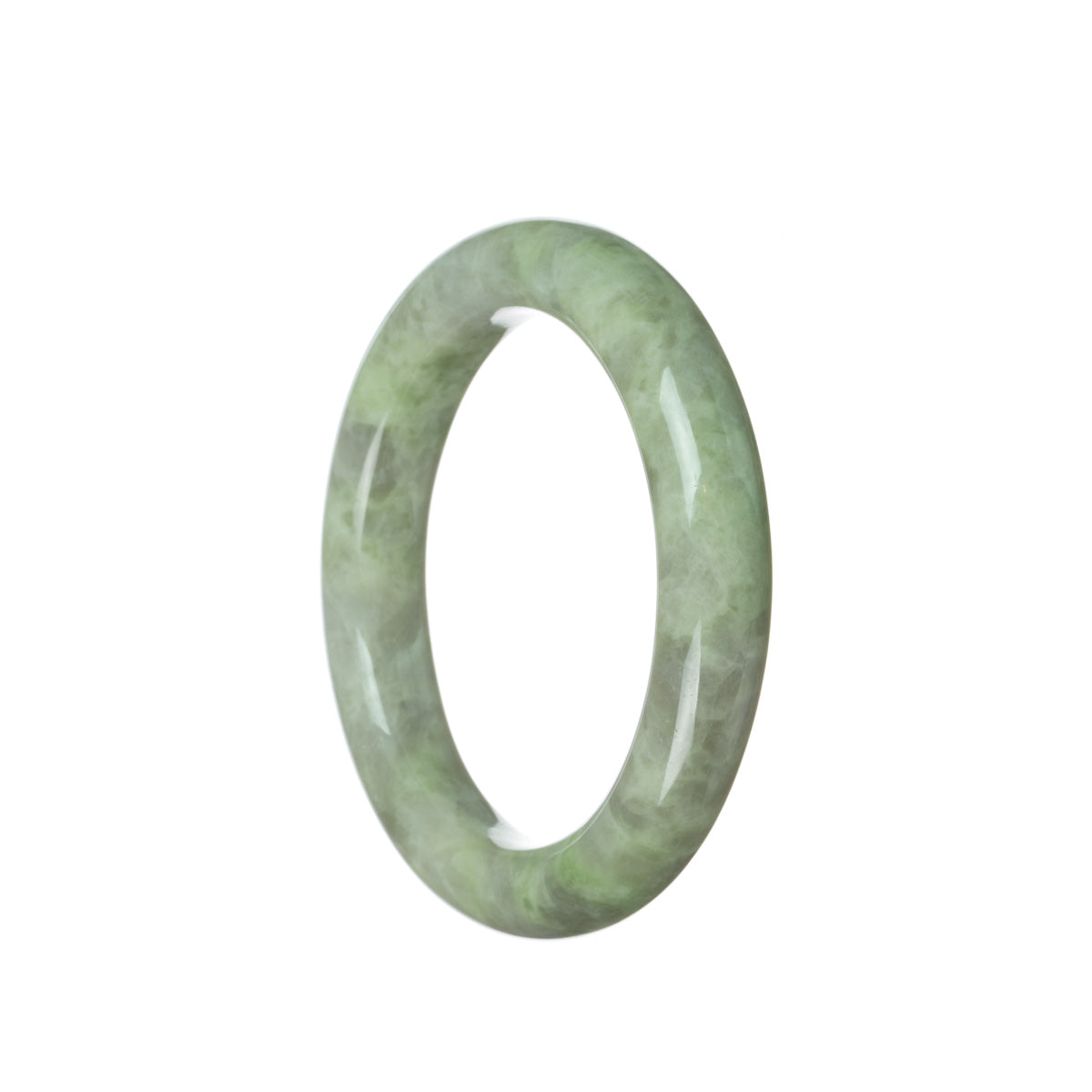 Genuine Untreated Green and lavender Jadeite Jade Bracelet - 55mm Round