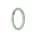 Authentic Natural Flower pattern Jade Bangle Bracelet - 55mm Round