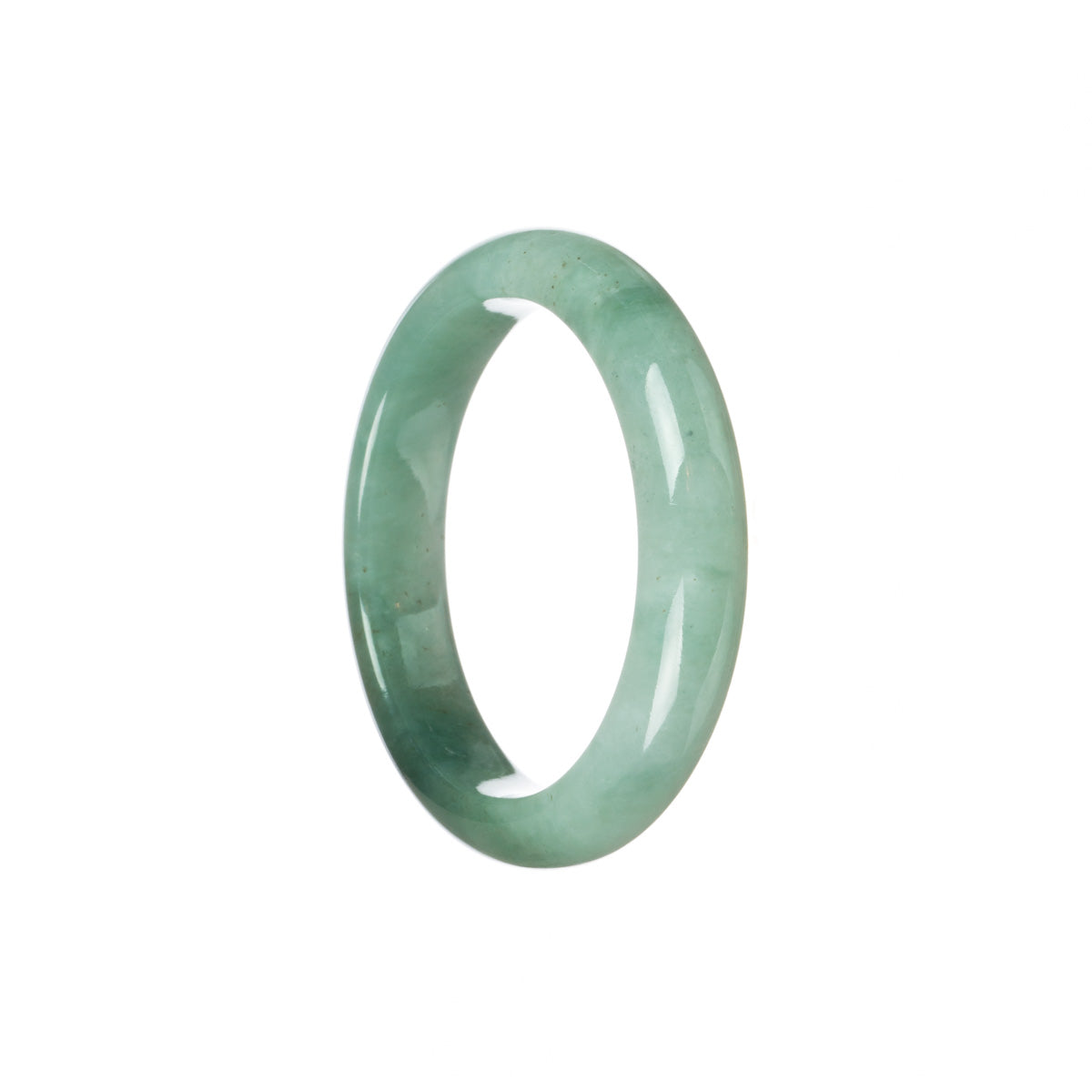 Genuine Grade A Bluish green Burmese Jade Bangle Bracelet - 51mm Half Moon