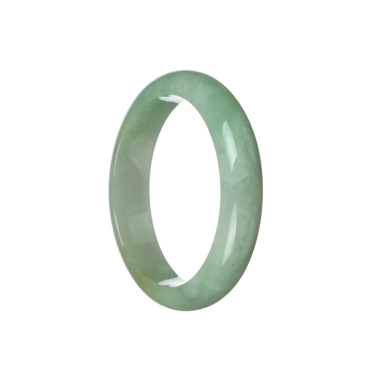 Authentic Natural Green Jade Bracelet - 59mm Half Moon