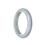 Certified Type A Lavender Jade Bangle Bracelet - 60mm Half Moon