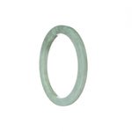 Genuine Natural Light grey Burmese Jade Bracelet - 56mm Half Moon