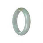 A pale lavender jade bangle with a half moon shape, made from authentic Grade A jade.