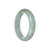 A pale lavender jade bangle with a half moon shape, made from authentic Grade A jade.