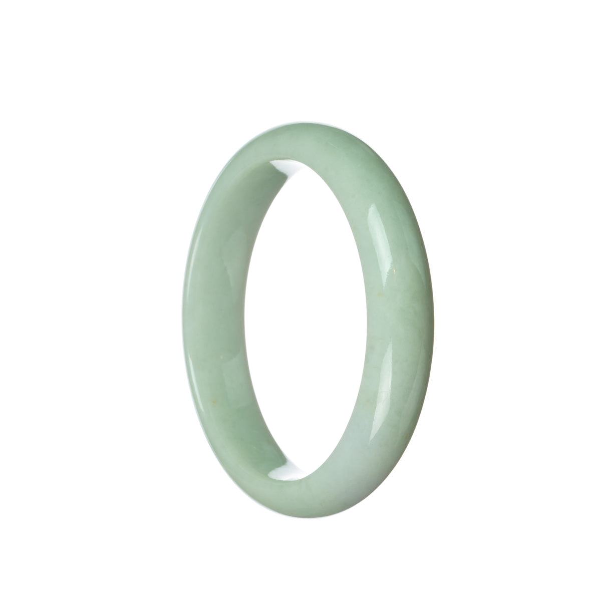 Real Grade A Light green Jadeite Jade Bangle Bracelet - 60mm Half Moon