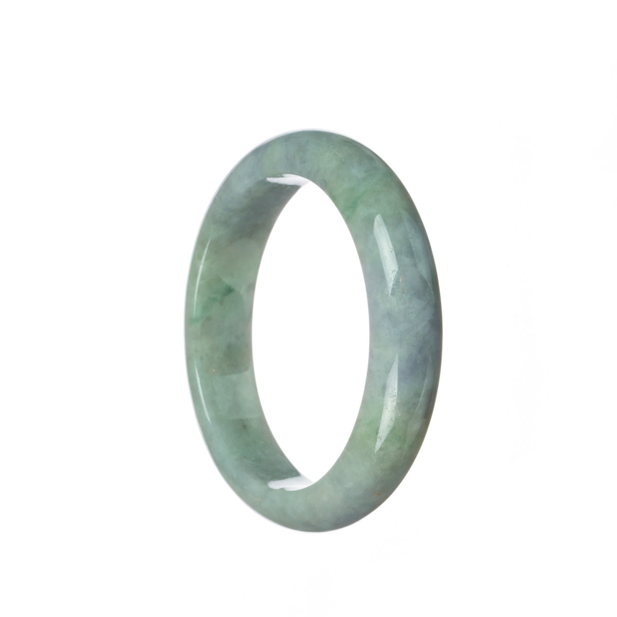 Real Natural Lavender with green Jade Bangle - 57mm Half Moon