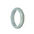 A half-moon shaped traditional jade bangle bracelet made of real untreated lavender jade.