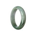 Genuine Untreated Green with lavender Burma Jade Bangle Bracelet - 59mm Half Moon