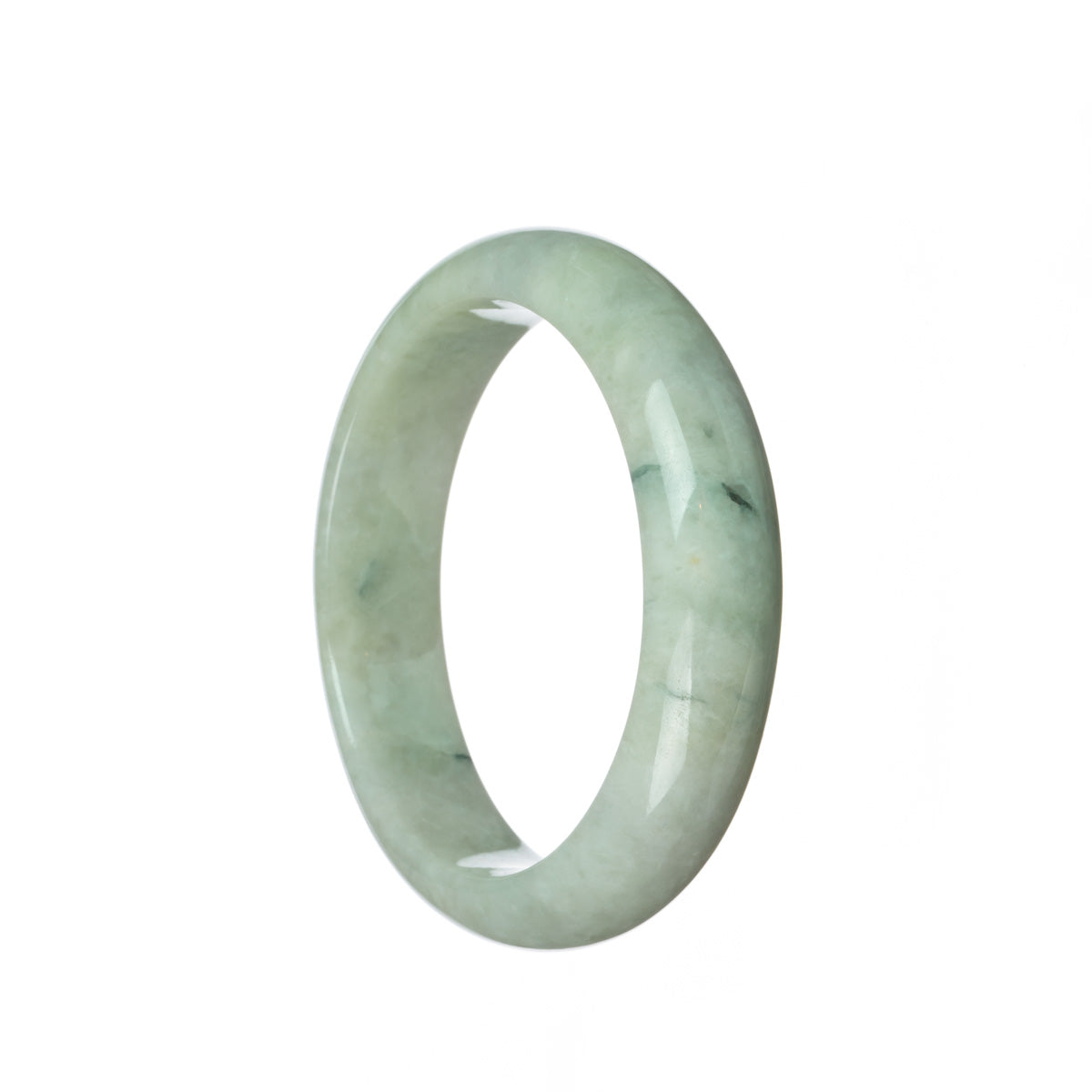 Authentic Type A Pale green Jadeite Bracelet - 59mm Half Moon