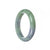 A lavender and green jade bracelet in a half moon shape, certified as Grade A by Mays Gems.