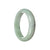 A pale green and lavender Burma Jade Bangle Bracelet, certified as natural and featuring a 59mm half-moon design. Created by MAYS™.