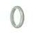 A lavender traditional jade bangle bracelet with a half moon shape, made from genuine Grade A jade.