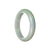 An image of a lavender-colored Burmese Jade Bangle with a half-moon shape. This bangle is certified as Grade A quality and measures 59mm in size. It is offered by MAYS GEMS.